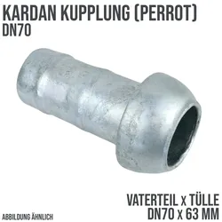 DN 70 Kardan Kupplung System Perrot Vaterteil (VT) mit Tülle Stutzen 63 mm Gülle...