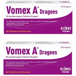 Vomex A Dragees Doppelpack - Bei Übelkeit und Erbrechen 2X20 St Überzogene Tabletten