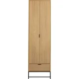 WOOOD Hochschrank »Silas«, zwei Türen und eine Schublade, schlankes Modell, H 210 cm x B 60 cm