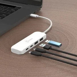 j5create Umweltfreundlicher USB-C-zu-Hub Typ C & Typ A Gen 2 mit 4 Anschlüssen,