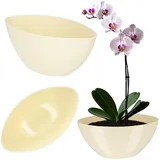 Kadax ovaler Pflanztopf 30 x 13,5 x 11,5 cm Creme