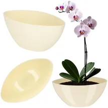 Kadax ovaler Pflanztopf 30 x 13,5 x 11,5 cm Creme