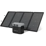 EcoFlow DELTA 2 tragbare Powerstation mit 220W Solar Panel, balkonkraftwerk mit speicher solaranlage balkon und Schnellladung als Solargenerator für die Stromversorgung, für Camping und Wohnmobile