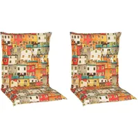 Gardenson Niedriglehner Auflagen Tours 2er-Set ca. 98x46 cm Häuser