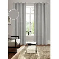 Bruno Banani Vorhang Lagan (2 St), Ösen, blickdicht, Polyester, 2-er Set, gewebt, Microfaser, versch. Größen, einfarbig, Bestseller grau 140 cm x 265 cm