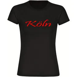 multifanshop Damen T-Shirt - Köln - Schriftzug - Druck rot - Frauen