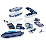 Genius Nicer Dicer Plus (18 Teile) Multischneider zum Schneiden von Gemüse | Gemüsehobel & Gemüseschneider - Blau
