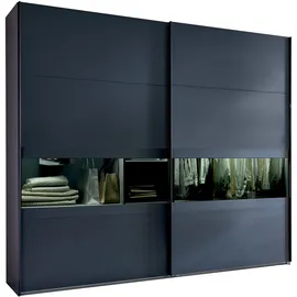 WIMEX »Easy Plus, Kleiderschrank Made in Germany«, mit Glaseinsatz/ Rauchglas, viele Breiten zur Auswahl, schwarze Griffe schwarz