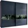 WIMEX »Easy Plus, Kleiderschrank Made in Germany«, mit Glaseinsatz/ Rauchglas, viele Breiten zur Auswahl, schwarze Griffe schwarz