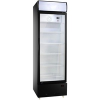Getränkekühlschrank - mit einer Glastür - 290 Liter - mit Leuchtaufsatz - schwarz