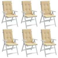 vidaXL Hochlehner Auflage 120 x 50 x 4 cm melange beige 6 St.