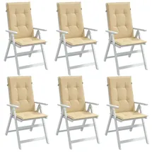 vidaXL Hochlehner Auflage 120 x 50 x 4 cm melange beige 6 St.
