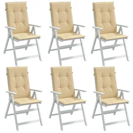 vidaXL Hochlehner Auflage 120 x 50 x 4 cm melange beige 6 St.