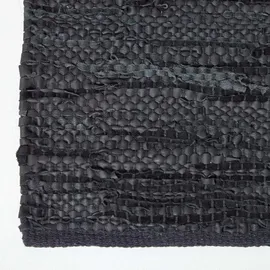 Homescapes - Schwarzer Leder-webteppich Denver gewebt 150/240 cm,