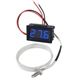 FBBULES LED Digital Thermometer mit K-Typ Thermoelementsonde Wasserdichtem -30-800°C Thermometer DC 12V Mini Temperatur Tester für Aquarium Kühlschrank,Blau