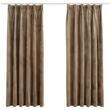 vidaXL Verdunkelungsvorhänge mit Haken 2 Stk. Samt Beige 140x175cm
