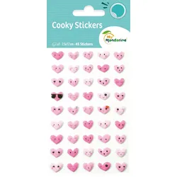 Maildor 10x Cooky, 1 Stickerbogen 7,5x12cm, Emoticons Herzen - Mehrfarbig CY057O