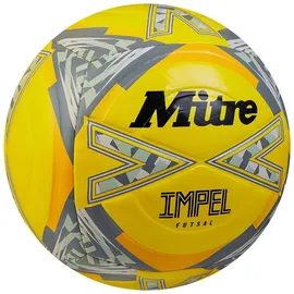 mitre Impel Futsal-Ball | Hallenfußball | Fußball mit geringer Sprungkraft Fußball, Fluoreszierendes Gelb/Schwarz/Circular-Grau, 3