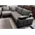 Collection AB "Parma L-Form, B: 224 cm", schwarz (schwarz, grau), B:224cm H:84cm T:161cm, Kunstleder SOFTLUX / Struktur (80% Polyester; 20% Polyacryl);Microfaser PRIMABELLE (100% Polyester);Zierkissen: Jeweils analog des Korpusbezugs (Wendekissen,