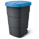 Prosperplast Müllbehälter mit Rädern und Deckel Mülltonne Müllgroßbehälter Großmülltonne Universaltonne Kunststoff (Blau)