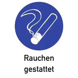 Rauchen gestattet, Kombischild, Alu, 210x297 mm