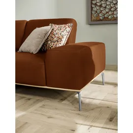 W.Schillig Ecksofa "run, Designsofa mit tollem Sitzkomfort, L-Form", orange (terracotta w82), B:279cm H:88cm T:178cm, Longlife Xtra-Leder Z73: Naturwalkleder der Luxusklasse aus den erlesensten Rohhäuten.