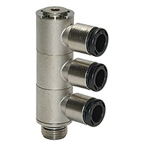 Riegler L-Mehrfachverteiler 3-fach »click-clock«, drehbar, G 1/4 a. Ø6mm