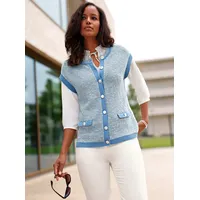 Witt Weiden Strickweste in himmelblau-ecru-gemustert | Gr.: 54