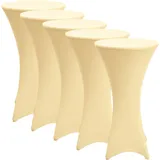 Beautissu Stehtischhusse Stella Creme Ø 80 cm 5tlg