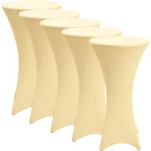 Beautissu Stehtischhusse Stella Creme Ø 80 cm 5tlg