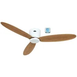 WiFi/WLAN Deckenventilator ECO PLANO II 132 WiFi - Lack Weiß / Eiche natur