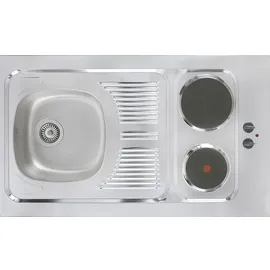 Flex-Well Miniküche »Morena«, mit E-Geräten, Gesamtbreite: 100 cm, grau