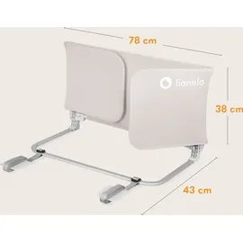 lionelo Lora XL Tragbares Bettschutzgitter für Kinder, Neigungsverstellung bis 180°, klappbares Schutzgitter für Bett, 45 cm – 150 cm, StandSafe-Sicherung, Schutz gegen Herausfallen