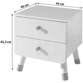 Vipack "Billy", grün (olive grün), B:43cm H:45,2cm T:40cm, Tische, Nachttisch