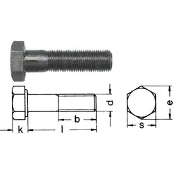 Sechskantschraube Teil- und Feingewinge blank -  15,9 / 80 / SW24