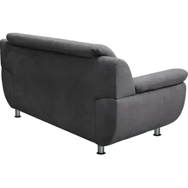 TRENDMANUFAKTUR Couch Kunstleder 2-Sitzer Grau
