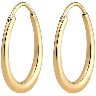 Elli Creole Hänger Geo Basic Trend Oval Cool 925 Silber goldfarben Damen