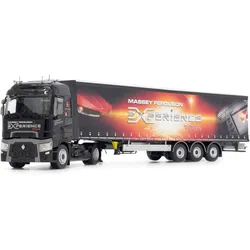 Renault 4 x 2 und Schiebeplanenauflieger Set Massey Ferguson Experience Tour Des...