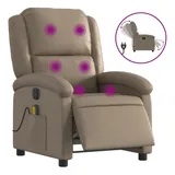 vidaXL Massagesessel Elektrisch Cappuccino-Braun Kunstleder
