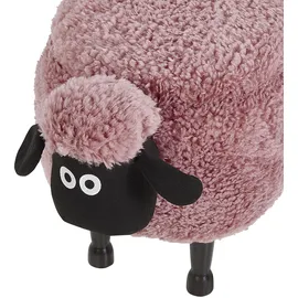 Beliani Hocker Sheep Stoff 55 x 40 x 35 cm Rosa