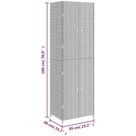 vidaXL Gartenschrank Schwarz 59x40x180 cm Poly Rattan