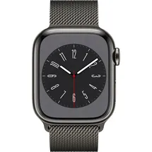 Apple Watch Series 8 GPS + Cellular 41 mm Edelstahlgehäuse graphit, Milanaise Armband graphit