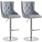 Homcom Barhocker 46 x 55 x 102-123 cm Grau/Silber