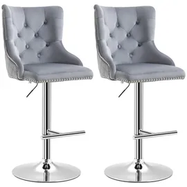 Homcom Barhocker-Set-46L x 55B x 123H cm-Grau+Silber | Gr.: onesize
