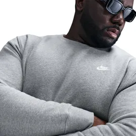 Nike Club Crew Fleece-Sweatshirt Herren 063 - dk grey heather/white S