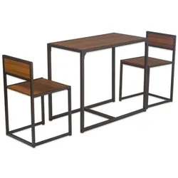 Set aus BAR-Tisch und 2 braunen Walnussstühlen Mod. SIENA Space Saver von Yelloo