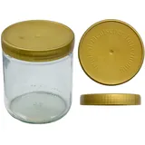 Imkado Neutrales Honigglas mit Kunststoffdeckel 500g | Deckel: Original Deutscher Imkerhonig | 1 Paket (96 Stk)