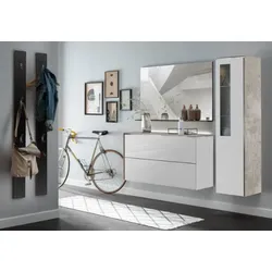 MO&MA Munari Garderobe Glas weiß und Keramik zement
