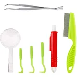 MengH-SHOP Zeckenentferner-Kit Hundepflege auchl Tick Remover Kit inkl Zeckenentferner Werkzeugset Geeignete Zeckenzange für Hunde und Katzen 7 Stück