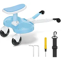 Buggy Board mit Sitz, Trittbrett für Kinderwagen Universal, Kompatibel mit Den Meisten Kinderwagen, Buggy Board für Kinder Von 2-6 Jahren, mit Einer Maximalen Belastung Von 25kg (Blau)